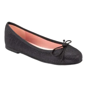 38189 - Black Glitzy Flats for Teen/Women by Pretty Ballerinas