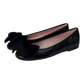 46557 - Black Patent Leather Flats for Teen/Women by Pretty Ballerinas