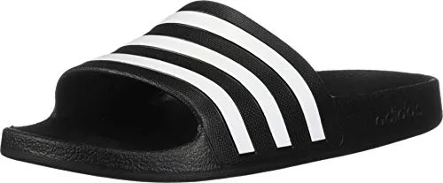 adidas Women's Adilette Aqua, White/Black, 10 M US