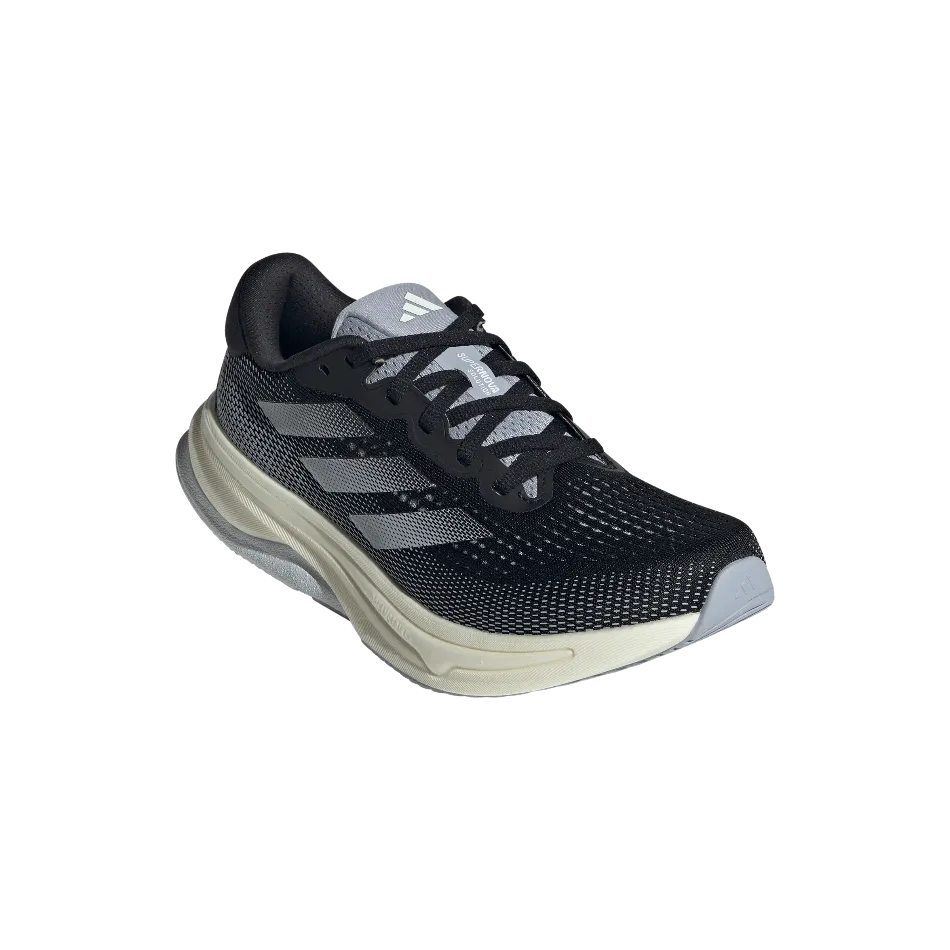 Adidas Women's Supernova Solution Running Shoes in Core Black/Halo Silver/Dash Grey SS24