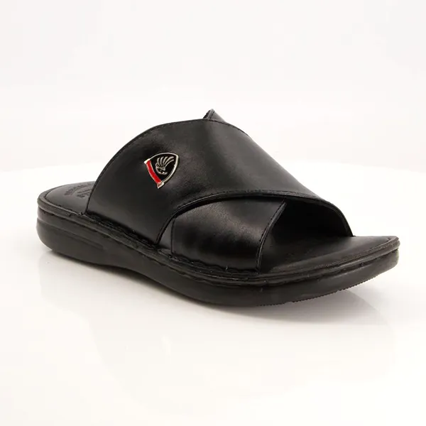 Black medicated mens slippers