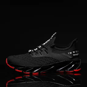 Breathable Black Running Sneakers