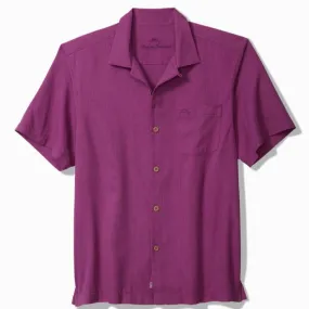 Coastal Breeze Check IslandZone® Camp Shirt in Deep Hollyhock by Tommy Bahama