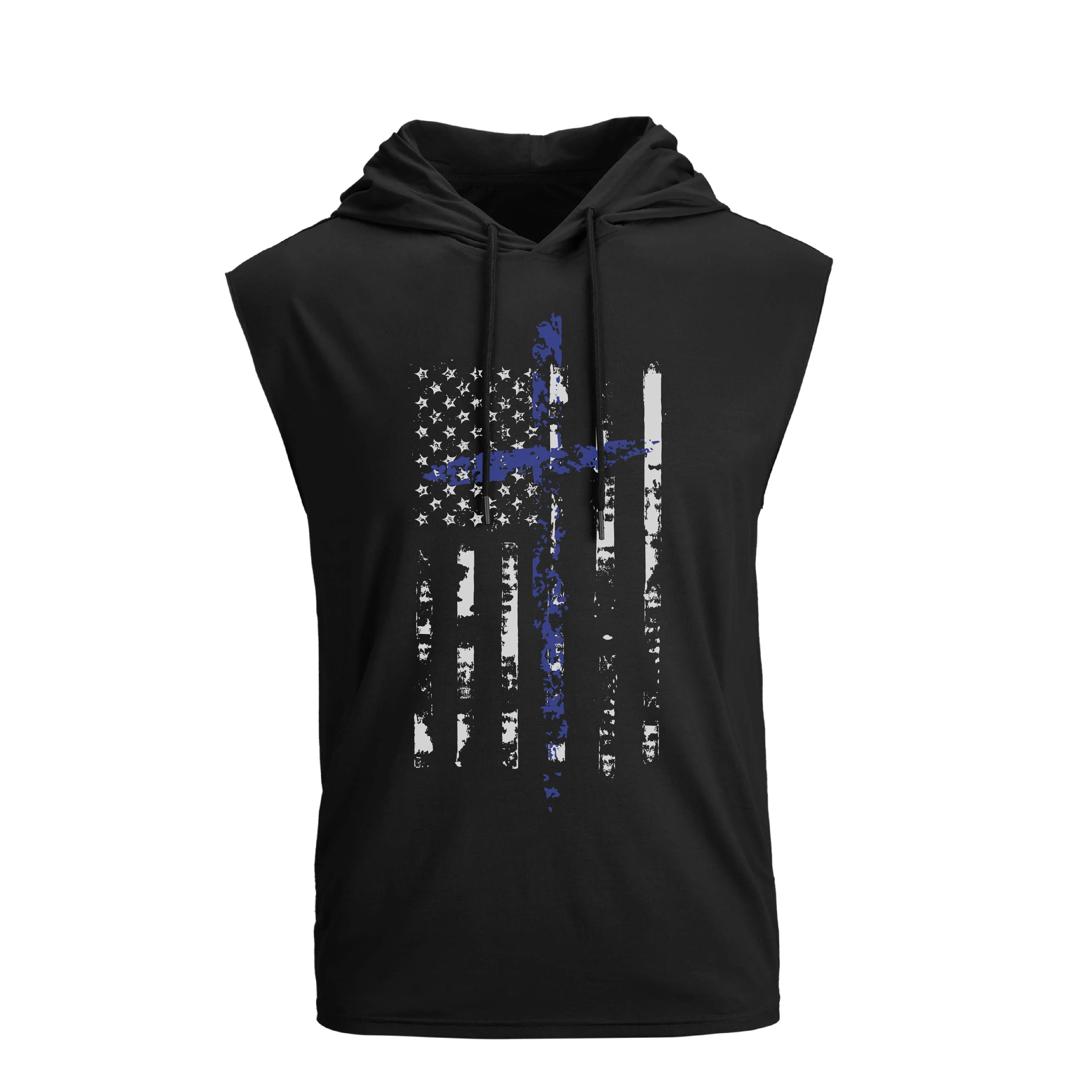 CROSS AMERICAN'S FLAG QUICK DRY HOODED TANK TOP