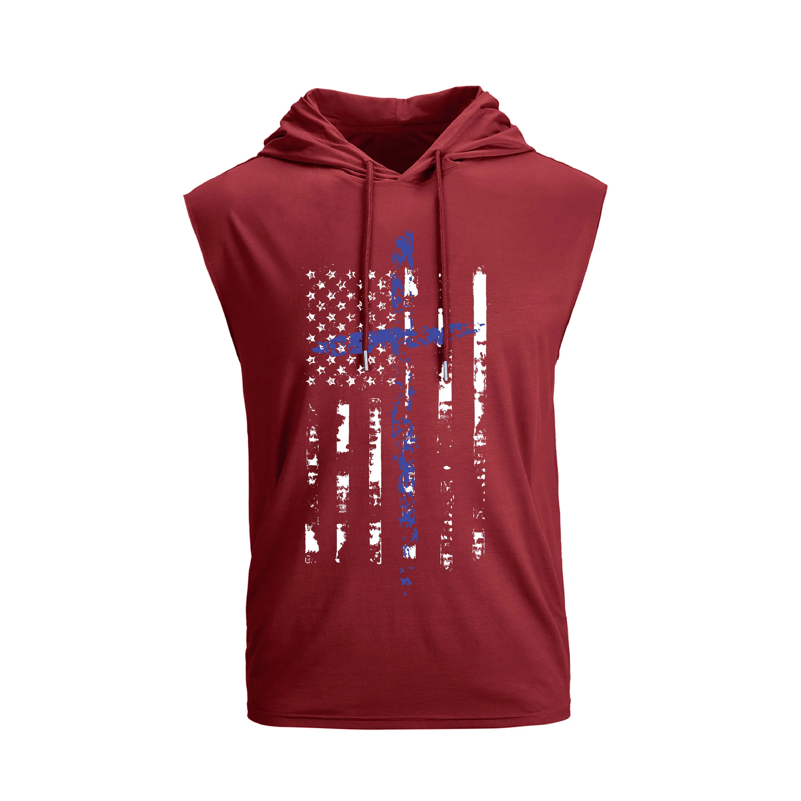 CROSS AMERICAN'S FLAG QUICK DRY HOODED TANK TOP