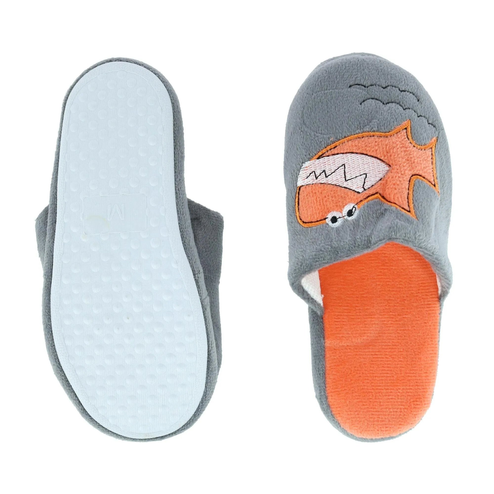 CTM® Boy's Slide House Slippers with Shark Detail