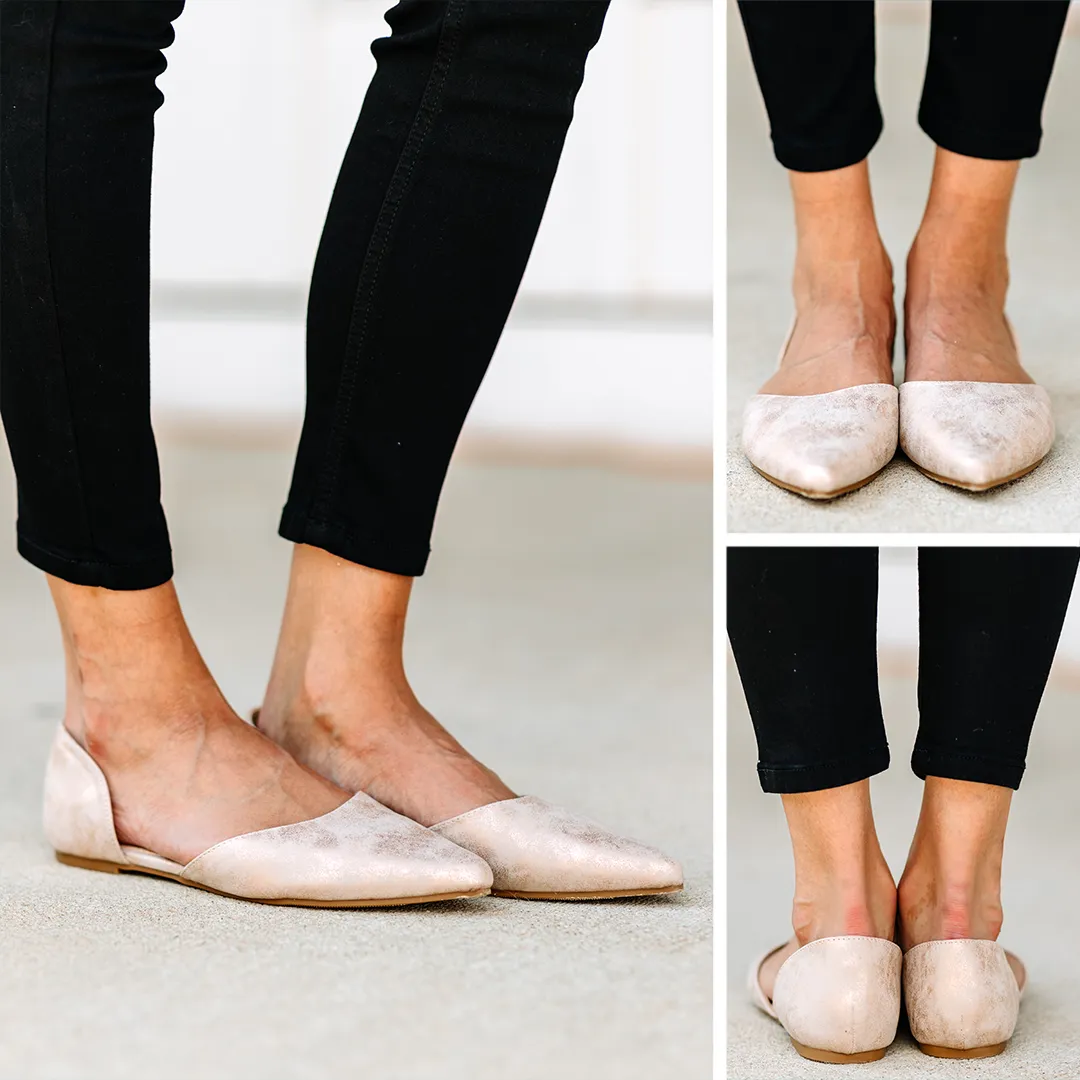 Get Down To Business Rose Gold Flats