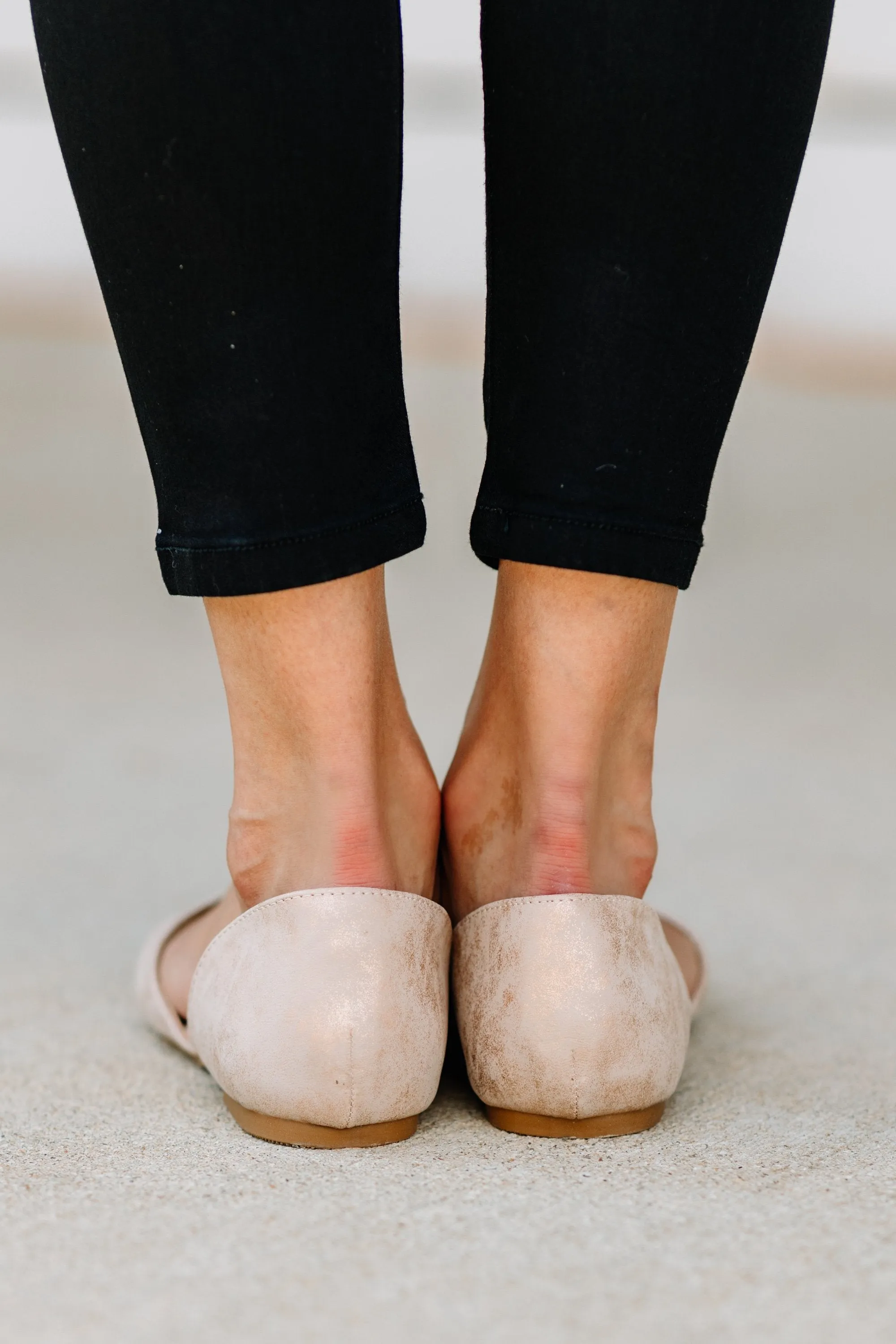 Get Down To Business Rose Gold Flats