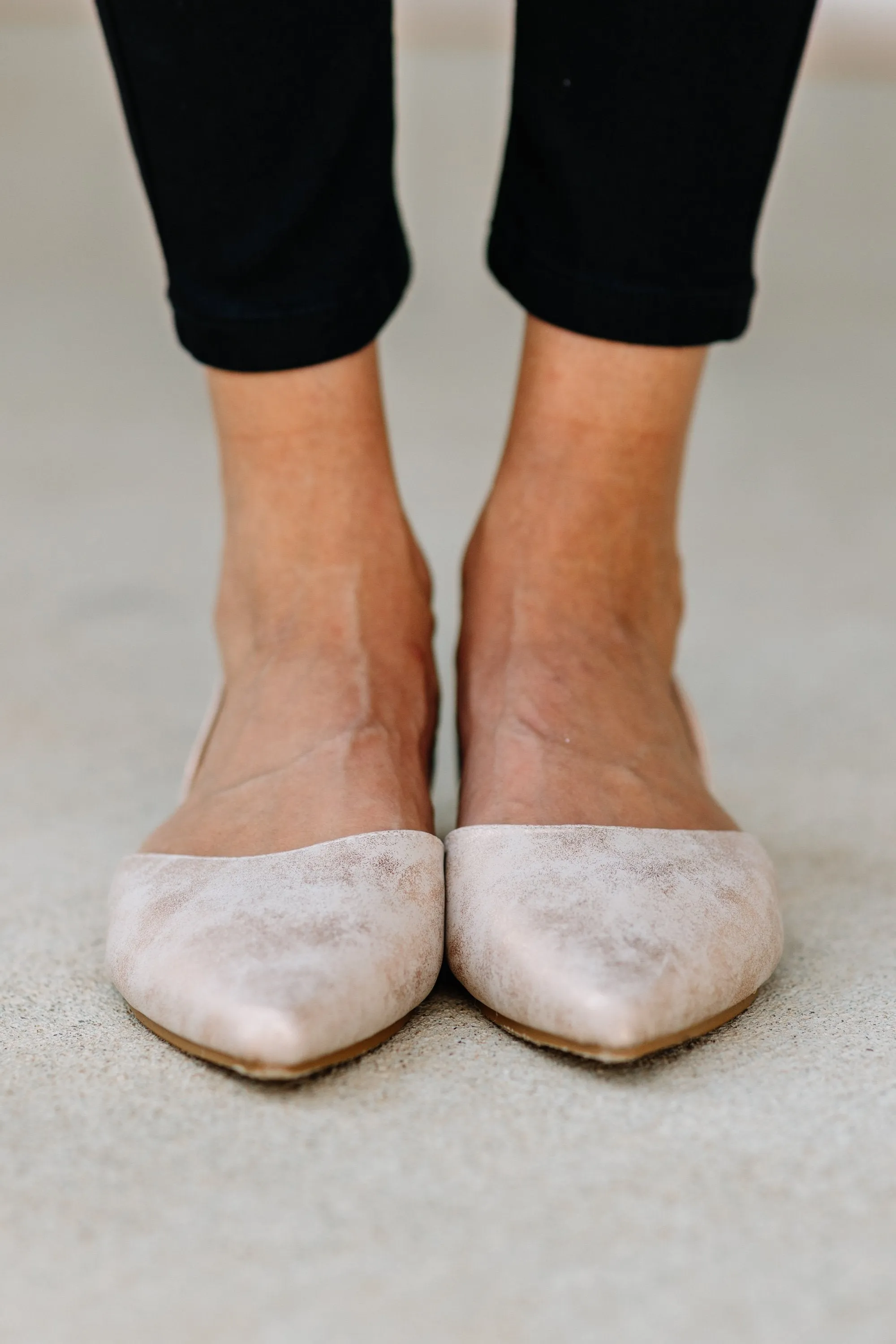 Get Down To Business Rose Gold Flats