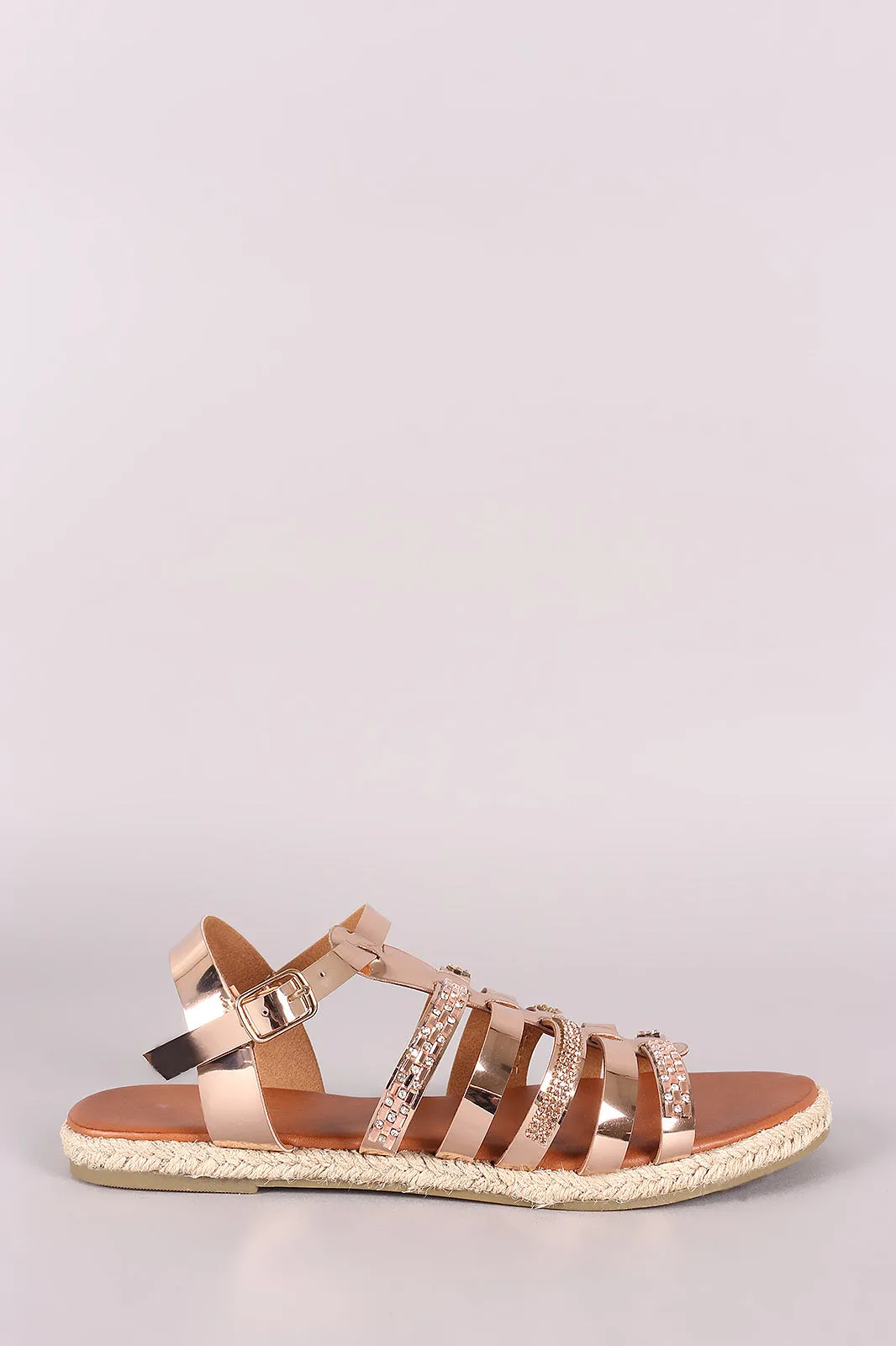 Gladiator Caged Espadrille Flat Sandal