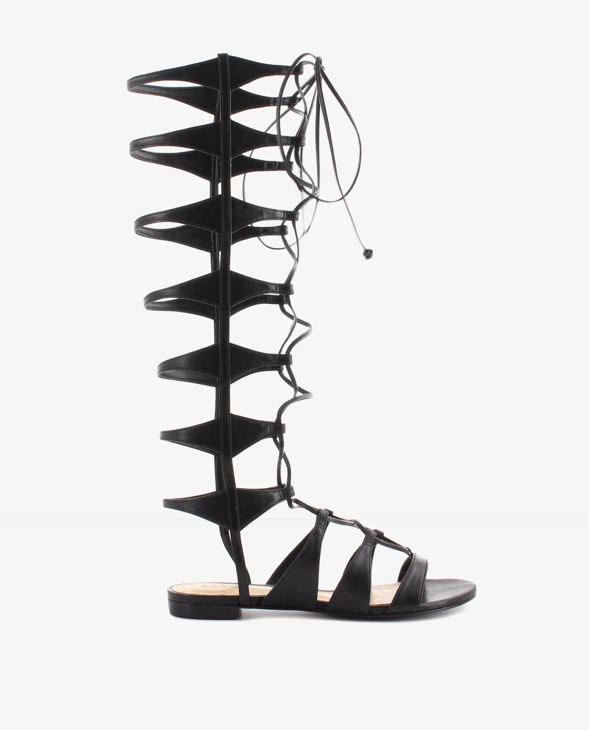 Gladiator Lace Up Black Sandal