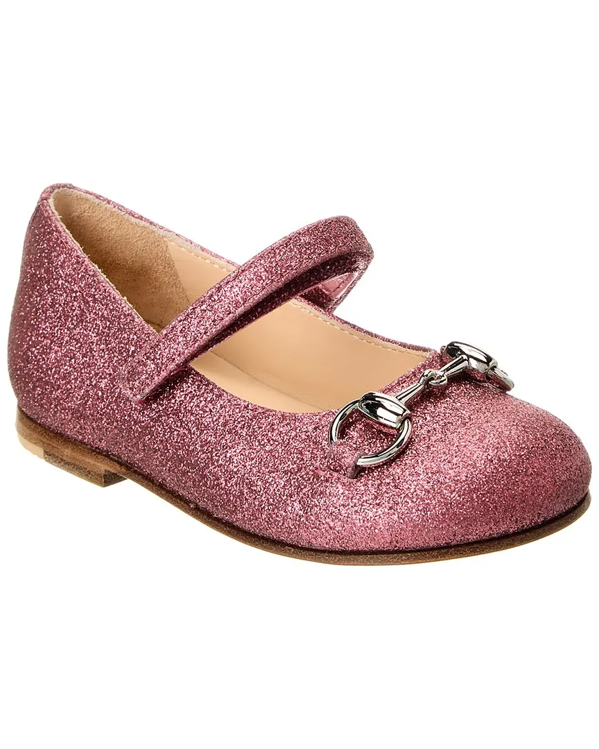 Gucci Horsebit Glitter Ballet Flat