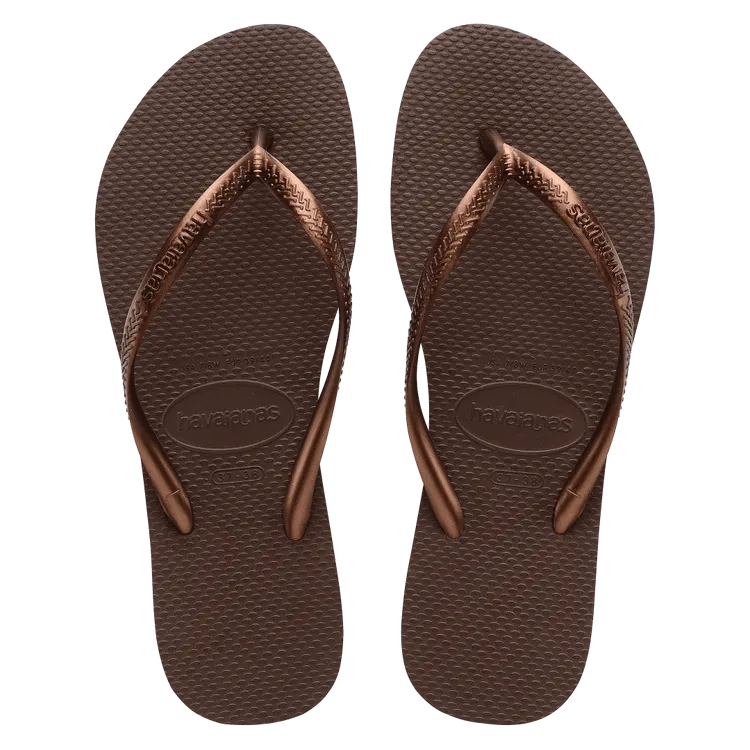 HAVAIANAS Slim Sandal-Dark Brown Metallic