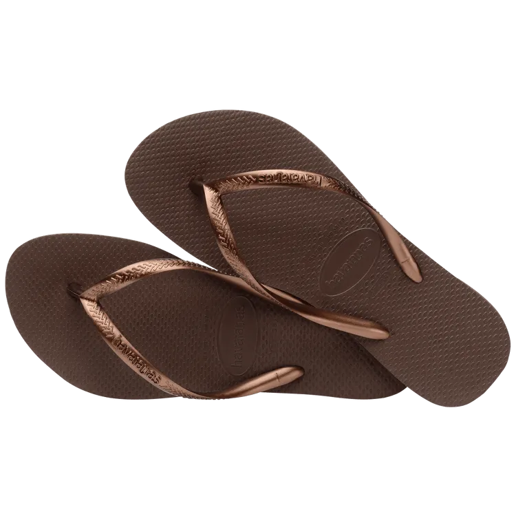 HAVAIANAS Slim Sandal-Dark Brown Metallic