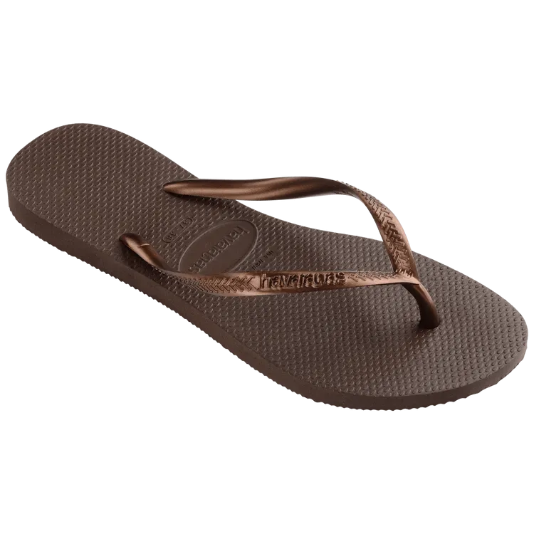 HAVAIANAS Slim Sandal-Dark Brown Metallic