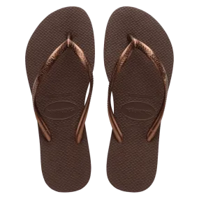 HAVAIANAS Slim Sandal-Dark Brown Metallic