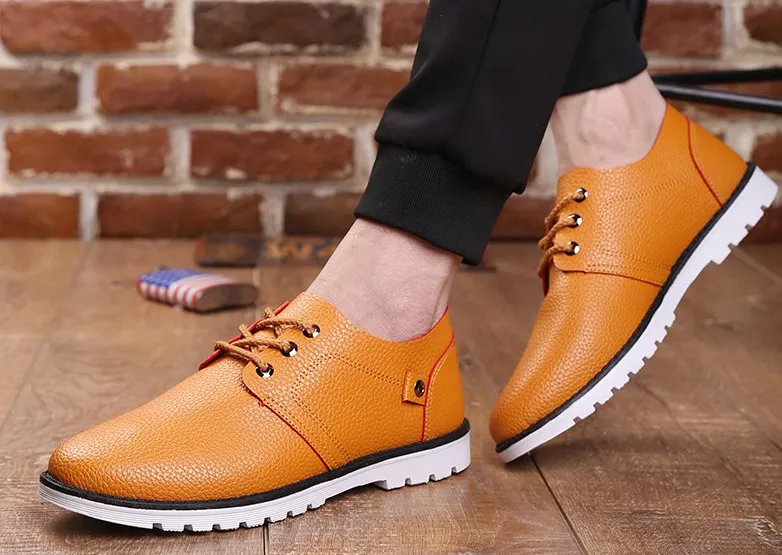 High Quality Men's Leather  Casual Flat Shoes