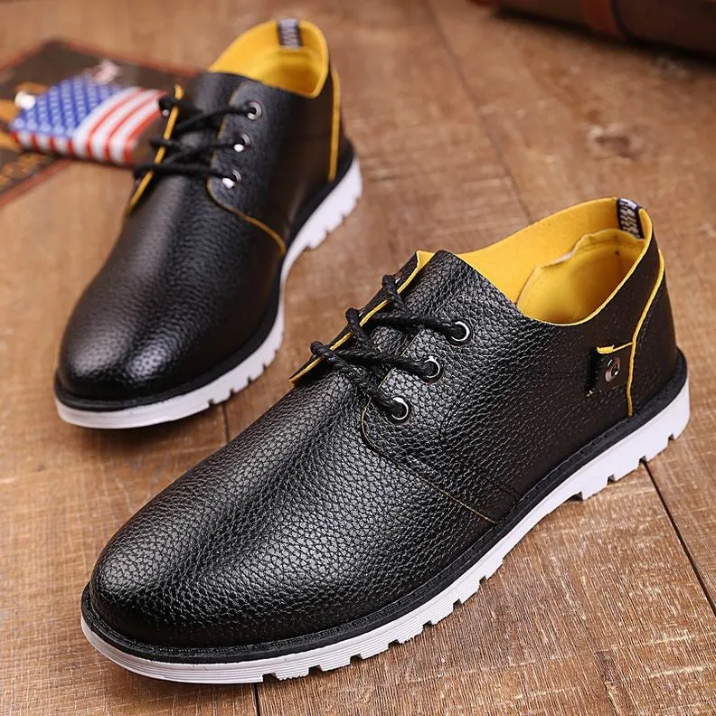 High Quality Men's Leather  Casual Flat Shoes