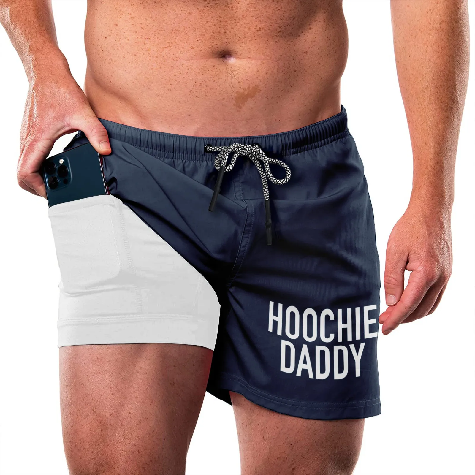 HOOCHIE DADDY QUICKDRY POCKET 2 IN 1 7'' INSEAM RUNNING SHORTS