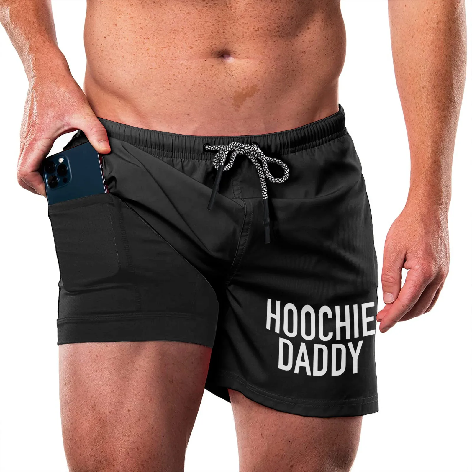 HOOCHIE DADDY QUICKDRY POCKET 2 IN 1 7'' INSEAM RUNNING SHORTS