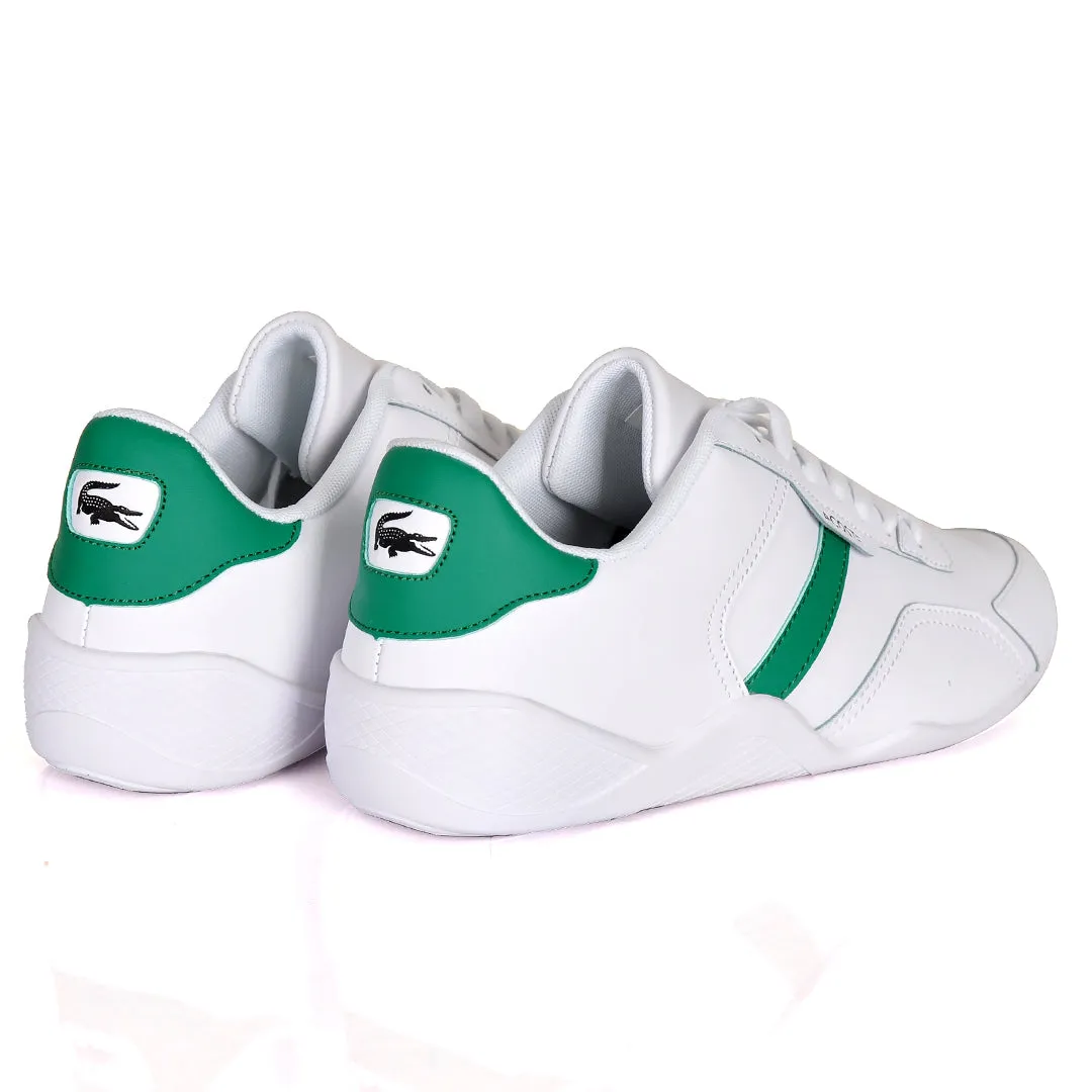 Iconic Men's Breathable Leather Green and White Sneakers