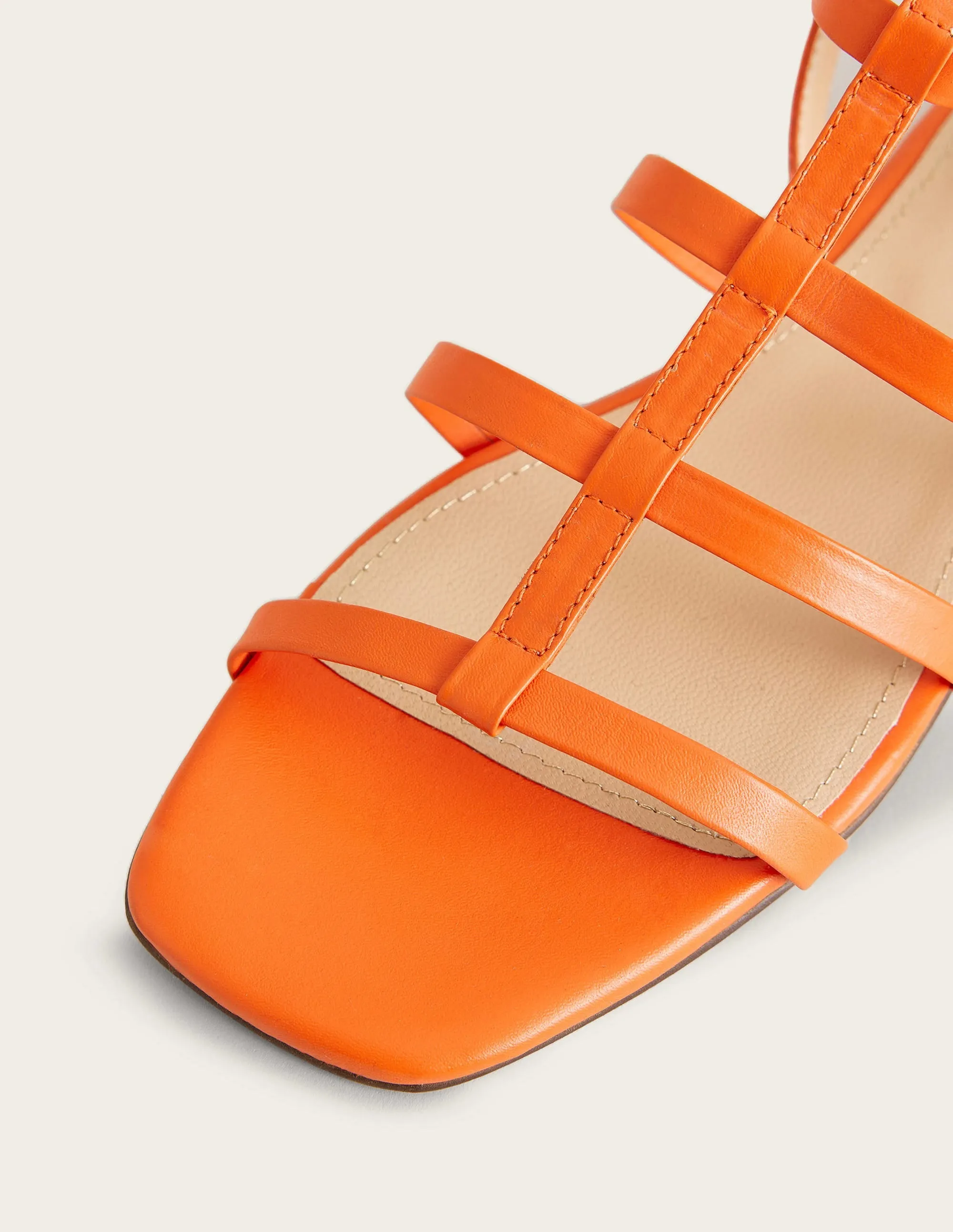 Leather Gladiator Sandals-Blood Orange