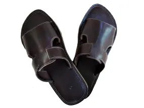 Mens Leather Sandal - Brown - Chawki