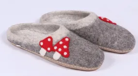 Mushroom designed felt slippers