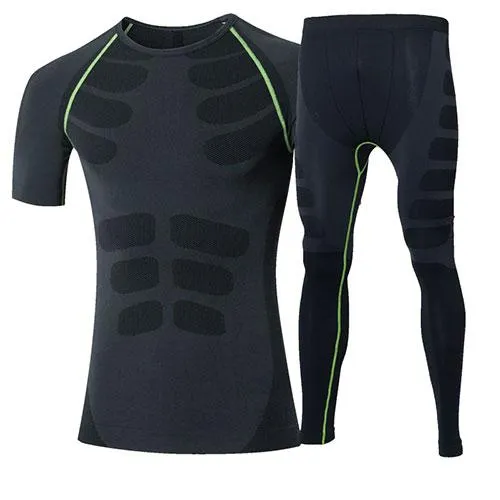 Quick Dry Men's Running Sets 2 pieces/sets Compression Sports Suits Men Basketball Tights Clothes