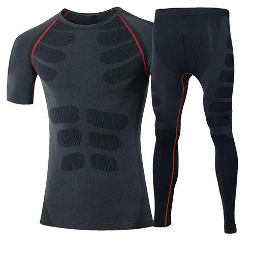 Quick Dry Men's Running Sets 2 pieces/sets Compression Sports Suits Men Basketball Tights Clothes