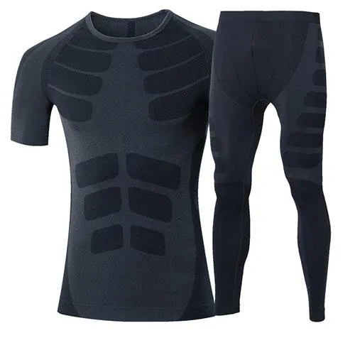 Quick Dry Men's Running Sets 2 pieces/sets Compression Sports Suits Men Basketball Tights Clothes