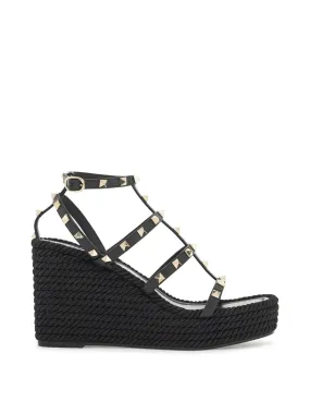 Rockstud Wedge Sandals - Leather