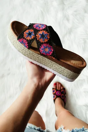 Seychelles Crochet Platform Sandals (Black / Multi) | FINAL SALE