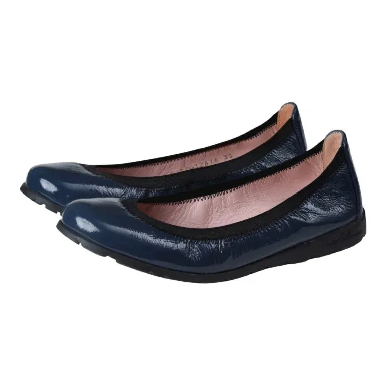 Shadeb - Blue Patent Leather Flats for Teen/Women by Pretty Ballerinas