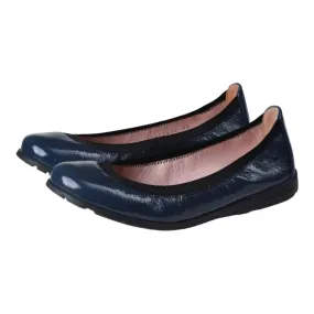 Shadeb - Blue Patent Leather Flats for Teen/Women by Pretty Ballerinas