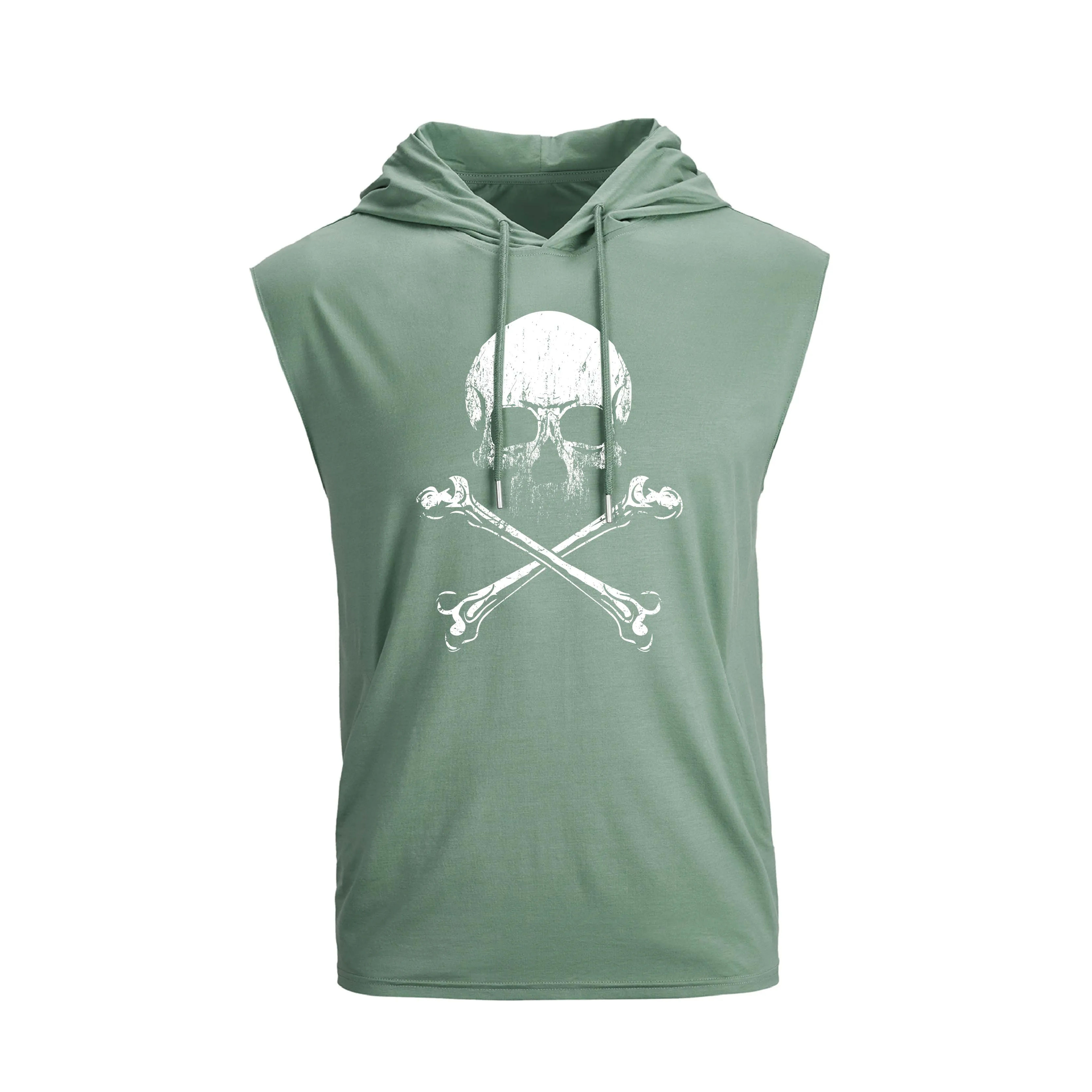 SKULL QUICK DRY HOODED TANK TOP