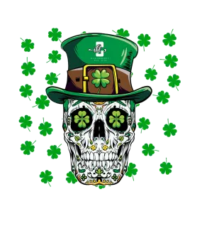 St. Pattys Collection Pine Green T-Shirt (St pattys cool skeleton)