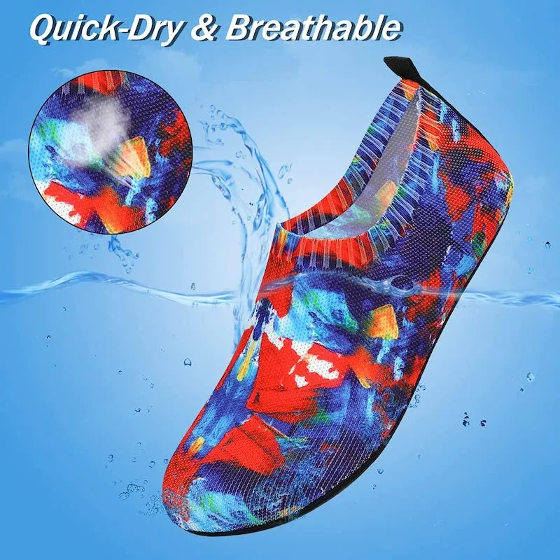 Women And Men Multi Print Quick-Dry Aquatic Shoes For Water Sport