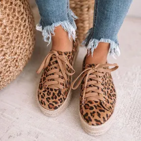 Women's Casual Platform Lace Up Flats